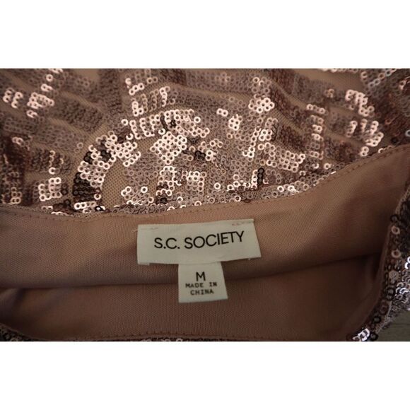 S.C. Society T92499B95 Women's Sz M Pink Sequin Spaghetti Strap Camisole - Picture 5 of 12